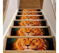 Eslifey The Lion - Set di 15 gradini per scale in legno, 76,2 x 20,3 cm, antiscivolo, per interni, per cani, bambini, anziani, con adesivo riutilizzabile