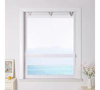 ESLIR Tenda a pacchetto senza fori, con ganci a U, in voile, trasparente, moderna, 1 pezzo, bianco, 80 x 130 cm (larghezza x altezza)