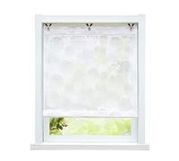 ESLIR - Tenda a pacchetto senza fori, con occhielli, moderna, semitrasparente, 1 pezzo, 100% poliestere, bianco, BxH 45x130cm
