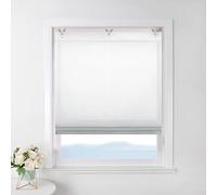 ESLIR - Tenda a pacchetto senza fori, trasparente, con occhielli e ganci, colore sfumato, stile moderno, 1 pezzo, colore: grigio, 80 x 130 cm (larghezza x altezza)