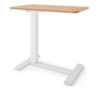 ESMART EACM-121WM 71 x 40 cm Acero - Tavolino mobile regolabile in altezza pneumaticamente in continuo 64-99 cm su ruote per divano, letto, cameretta e home office