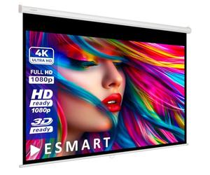ESMART Economia EXR Schermo di rollo manuale 177 cm Immagine 160 x 90 cm (72") | Formato 16:9 | Schermo per proiezione proiettore home cinema Schermo per tende a rullo LCD LED