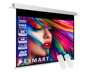 ESMART Expert CSX Schermo da incasso a soffitto 244 x 183 cm (120") 4:3 | Telecomando a infrarossi | Controllo del trigger | Schermo di proiezione del motore del proiettore elettrico per home cinema