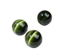 esmen 3 Pezzi di Agata Cristallo 2cm/0.8in Senza Foro, Pietra Occhio Gatto, Ornamento a Sfera, Grezza lucidata, Artigianato, 10 Colori(Dark Green)