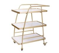 esmen 3-Tier Bar Cart Wine with Lockable Wheels, Business Serving & Meal Storage Table for Home Hotel(Wit)