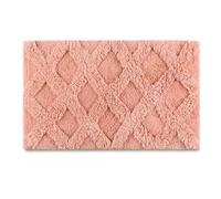 esmen Boho Geometric Diamond Striped Bath Mat, Shaggy Machine Washable Soft Floor Mat for Shower Bathroom Luxury Decor(Oranje)