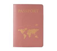 esmen Borsa for passaporto, custodia protettiva, for documenti d'identità, porta, borsa da viaggio for, portafoglio sottile(Dark pink)