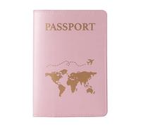 esmen Borsa for passaporto, custodia protettiva, for documenti d'identità, porta, borsa da viaggio for, portafoglio sottile(Roze)