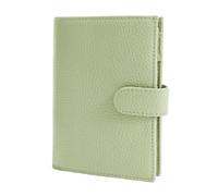 esmen Borsa portapassaporto in vera pelle, ultrasottile, multifunzionale, portadocumenti, con cerniera, da viaggio(Light green)