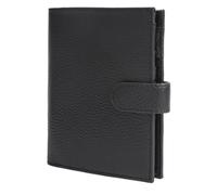 esmen Borsa portapassaporto in vera pelle, ultrasottile, multifunzionale, portadocumenti, con cerniera, da viaggio(Svart)