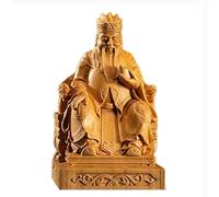 esmen Boxwood God of Wealth Buddha Statue, Sculpture Carving Worship Ornament for Home Decoration
