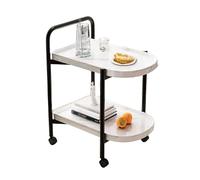 esmen Carrello porta snack mobile a 2 livelli, tavolino laterale da divano con ruote for riporre i pasti e utilizzare come carrello pranzo in ufficio a casa