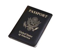 esmen Custodia for passaporto statunitense ispessita in PU, portapassaporto multifunzione, porta carte vaccinali, borsa for, mini custodia for(Svart)