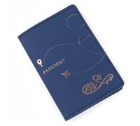 esmen Custodia sottile for passaporto, custodia protettiva for da viaggio e in pelle for, borsa portadocumenti(Donker Blauw)