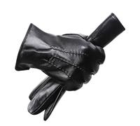 esmen Guanti invernali in pelle da uomo, antivento, impermeabili, foderati in pile con touchscreen, for ciclismo e uso all'aperto(Svart,Large)