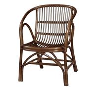 esmen Modern Rattan Dining Armchairs with Backrest & Armrests, Outdoor Wicker Chair for Dining and Reading