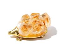 esmen Ornamento a Forma di Riccio in Cristallo Naturale, Decorazione Animal DIY per casa e Auto, 4.5cm, 30g, 8 Colori: Bianco, Ambra, Viola, Verde(Amber)