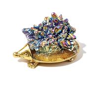 esmen Ornamento a Forma di Riccio in Cristallo Naturale, Decorazione Animal DIY per casa e Auto, 4.5cm, 30g, 8 Colori: Bianco, Ambra, Viola, Verde(Multicolored)