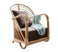 esmen Poltrona in vimini intrecciato con cuscino di seduta, poltrona lounge in stile giapponese for soggiorno, camera da letto