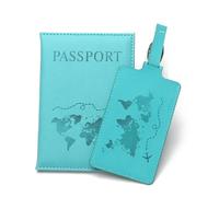 esmen Porta del passaporto BagGAgage Tag set PU Verifica per viaggio Passaporto Porta del bagaglio Dispositivo di carta d'identità Borsa Passaporto in pelle vegana Custodia Custodie per passaporto