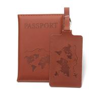 esmen Porta del passaporto BagGAgage Tag set PU Verifica per viaggio Passaporto Porta del bagaglio Dispositivo di carta d'identità Borsa Passaporto in pelle vegana Custodia Custodie per passaporto
