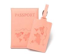 esmen Porta del passaporto BagGAgage Tag set PU Verifica per viaggio Passaporto Porta del bagaglio Dispositivo di carta d'identità Borsa Passaporto in pelle vegana Custodia Custodie per passaporto