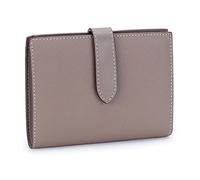 esmen Portafoglio in pelle per donna, grande capacità, multifunzione, portapassaporto, molteplici scomparti per carte, vera per biglietti e contanti(Kaki)