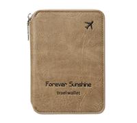 esmen Portapassaporto antifurto con cerniera, borsa da viaggio corta for passaporto, portadocumenti multifunzione, mini custodia for(Kaki)