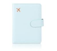 esmen Portapassaporto in pelle con più scomparti for carte di credito, portadocumenti for passaporto, custodia protettiva for, taccuino(Light blue)