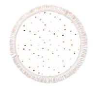 esmen Round Tassel Boho Area Rug Thick Plush Floor Mat for Bedroom Bedside Living Room Study Reading Area Home Decor(Wit,100CM)