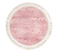 esmen Round Tassel Boho Area Rug Thick Plush Floor Mat for Bedroom Bedside Living Room Study Reading Area Home Decor(Roze,160CM)