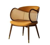 esmen Sedia da pranzo vintage in rattan con seduta imbottita, poltrona imbottita for il tempo libero, for soggiorno, camera da letto, salotto