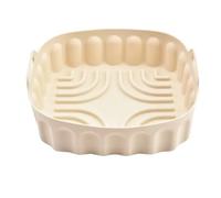 esmen Set di vassoi in silicone for friggitrice ad aria, pentola rotonda riutilizzabile e tappetino da forno, accessori for pentole quadrate antiaderenti facili pulire(Wit,S)