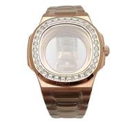 esmen UAE Cassa in oro rosa da 41 mm con vetro zaffiro e diamanti, compatibile con gli accessori del movimento giapponese NH35. Strumenti e kit di riparazione