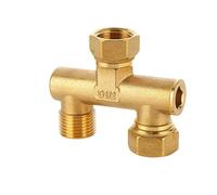 esmen UAE Collettore a U in Ottone, deviatore per Rubinetto 1/2" Un Ingresso Due uscite, 3 opzioni di Filettatura Interna/Esterna, Dado Unione 360° Raccordo rapido(Type D)
