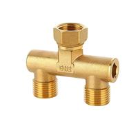 esmen UAE Collettore a U in Ottone, deviatore per Rubinetto 1/2" Un Ingresso Due uscite, 3 opzioni di Filettatura Interna/Esterna, Dado Unione 360° Raccordo rapido(Type B)