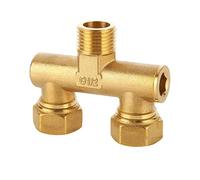 esmen UAE Collettore a U in Ottone, deviatore per Rubinetto 1/2" Un Ingresso Due uscite, 3 opzioni di Filettatura Interna/Esterna, Dado Unione 360° Raccordo rapido(Type E)