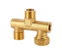 esmen UAE Collettore a U in Ottone, deviatore per Rubinetto 1/2" Un Ingresso Due uscite, 3 opzioni di Filettatura Interna/Esterna, Dado Unione 360° Raccordo rapido(Type C)