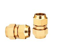 esmen UAE Confezione da 2 connettori di estensione per tubi in rame AC, a doppia estremità, svasati, per condizionatori d'aria da 6 a 19 mm, dado sottile a montaggio rapido (6 x 6 mm)
