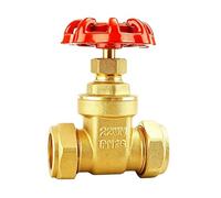 esmen UAE Valvola a saracinesca Manuale in Ottone, valvola a Stelo ascendente con serraggio per Tubo Acqua e scaldacqua Taglia 15/22/28, H58 Tutto Rame Raccordo rapido(15)