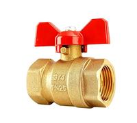 esmen UAE Valvola a Sfera in Ottone, valvola a Doppia Filettatura Interna per Collegamento Diretto su scaldacqua a Gas e Tubo Acqua 1/2" a 1¼" Raccordo rapido(1")