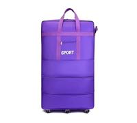 ESMENATZLS Airline Checked Bag Oxford Grande Capacità Viaggio Universale Ruota Pieghevole Bagagli Trasloco Sacchetto di Stoccaggio Rotolamento Cubi di Imballaggio, Viola, 95 x 48 x 28 cm, Taglia unica