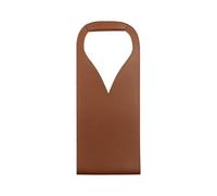 ESMENATZLS Borsa regalo per vino, riutilizzabile, in pelle, a doppio strato, per champagne, birra, regalo per compleanni, addio al nubilato, Marrone scuro, 42x17cm