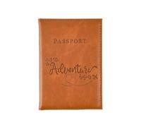 ESMENATZLS Cambiamento di colore PU passaporto copre lettera stampato passaporto titolare biglietto di volo clip uomo donna passaporto portafoglio accessori da viaggio, Marrone, Taglia unica