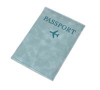 ESMENATZLS Custodia per passaporto con aereo per donne e uomini, custodia per passaporto da viaggio carina borsa per passaporto ragazza porta passaporto, azzurro cielo, Taglia unica
