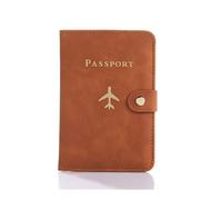ESMENATZLS Custodie in pelle per passaporto custodia impermeabile da viaggio portafoglio per carte di credito carino libro per passaporto per donne/uomo fibbia custodia passaporto, C Marrone, One size