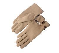 ESMENATZLS Guanti invernali da donna in pile con touch screen e catena in pile, con personalità alla moda, morbidi, ad alta elasticità (kaki)