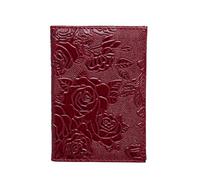 ESMENATZLS Moda Peonia Solido Della Copertura Del Passaporto per Le Donne di Viaggio Del Passaporto Caso di Cuoio Squisito Del, Rosso, Taglia unica