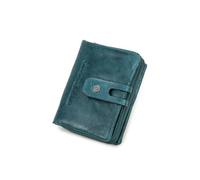 ESMENATZLS Portafogli per le Donne Del Cuoio Genuino Breve Bifold Moda Borse Titolari di Carta Della Moneta Borse Femminili Borse, Blu pavone, 2PCS
