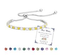 Esmoly Bracciale Donna Argento Bracciale Tennis con 12 Colori di Pietre Natali e 5A Sparkle Zircone Regolabile Regalo Compleanno Donna (11-Novembre)